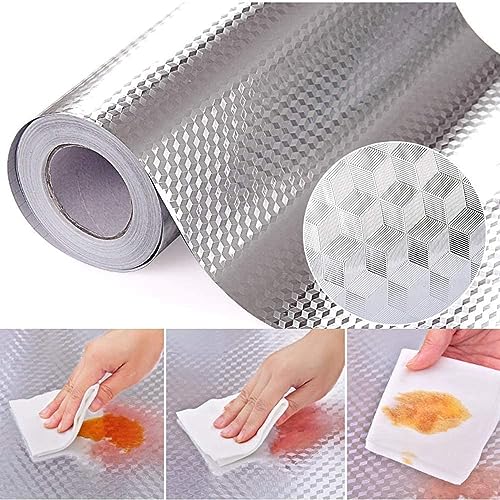 Self-Adhesive Kitchen Backsplash Stickers - 15.7x196.9 Inch Aluminum Foil
