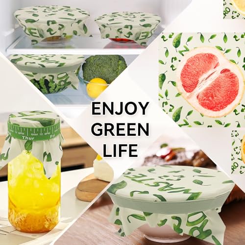 Twoboffs Reusable Beeswax Bowl Covers with Elastic, 3 Sizes Washable Food Wraps