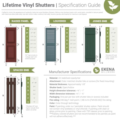 Ekena Millwork Vinyl Shutter-Lok's - Classic Blue (8 Pack)