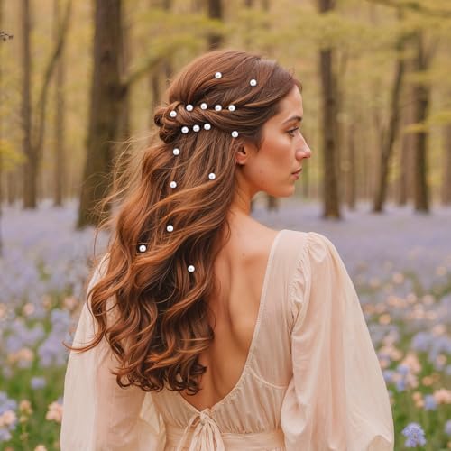 50 Pcs Wedding Pearl Hair Pins Bridal U-Shaped White Hair Accessories