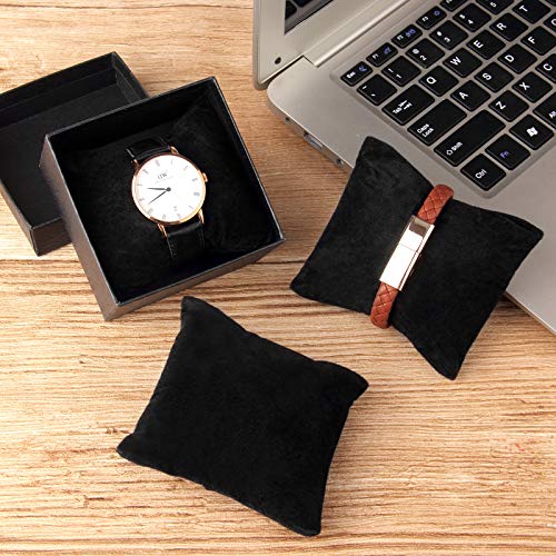 Black Velvet Bracelet & Watch Pillow Displays - Set of 6