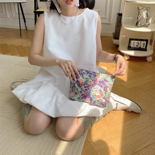 Floral Canvas Makeup Bag & Toiletry Organizer for Women