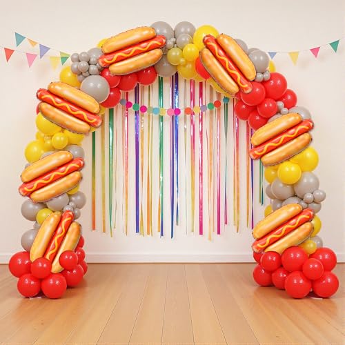 Giant Hot Dog Foil Balloons - 6 Pack, 28” Party Decorations