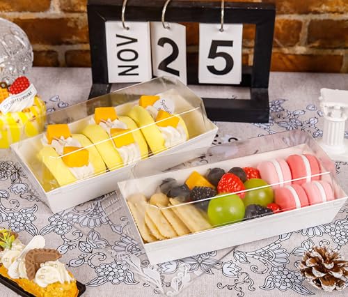 White Halloween Dessert Box 100 Pack - Bakery Gift Containers with Twine