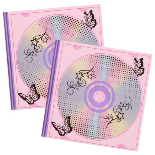 Y2K Retro CD Paper Napkins - 25 Pack, 5x5 Inches, Soft & Absorbent