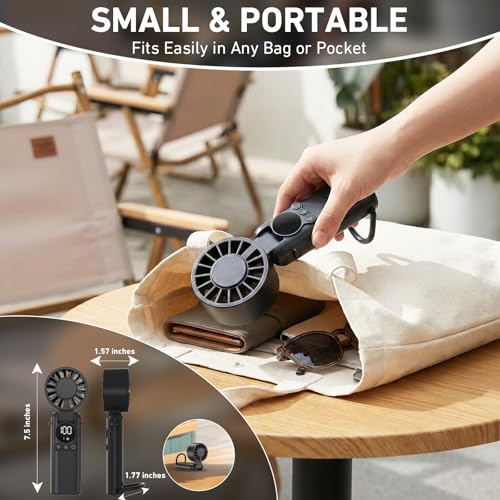 AILBTON Portable Handheld Fan with 5000mAh Battery & LED Display