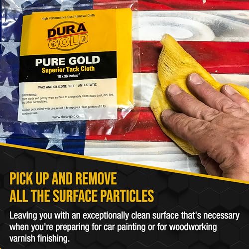 Dura-Gold Pure Gold Tack Cloths (Pack of 6) for Woodworking & Automotive Painting