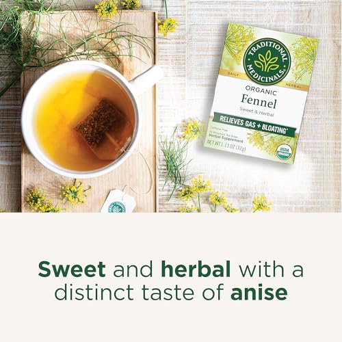 Traditional Medicinals Organic Fennel Tea - Digestive Support, 16 Tea Bags