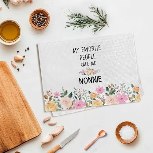 Nonnie Kitchen Towels - Decorative Hand Towels for Grandma, 16x24in