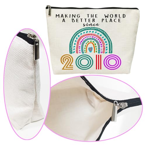 SIUNY Sweet 16 Birthday Makeup Bag for Girls - 2010 Waterproof Cosmetic Pouch