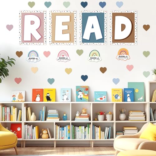 32Pcs Boho Reading Corner Bulletin Board Set - Bohemian Style Decor