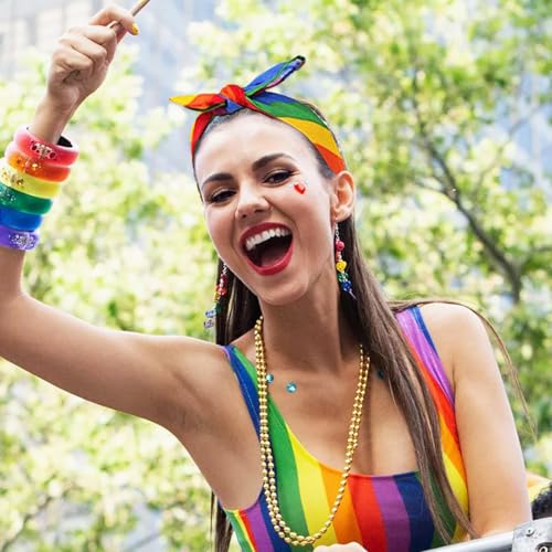 Rainbow Pride Headband with Detachable Bow Festival Hair Accessory