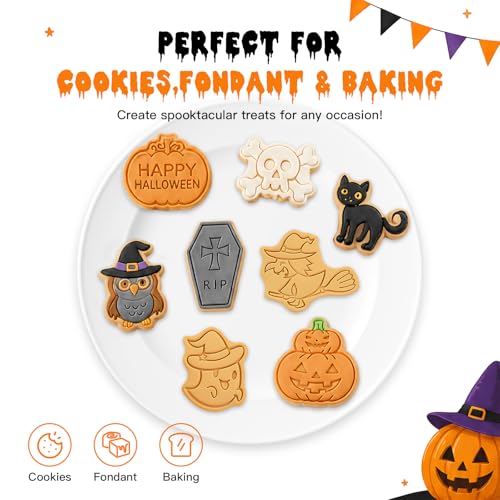 Halloween Cookie Cutters Set - 8 Fun Shapes for Kids & Parties