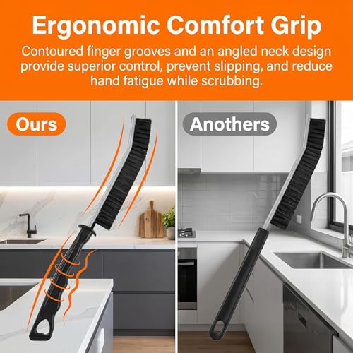 4-Piece Hard Bristle Crevice Cleaning Brush Set for Tight Spaces
