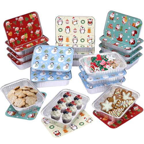 Disposable Foil Food Containers with Lids - Rectangular Takeout Pans for Holiday & Catering