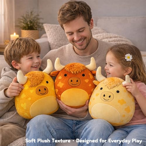 Highland Cow Plush Toy - Soft Cuddly Pillow for Kids & Collectors