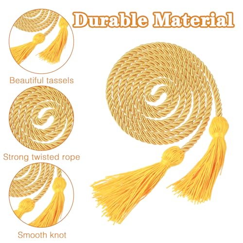 Gold Graduation Honor Cords with Tassel - 2pcs, 67" Long