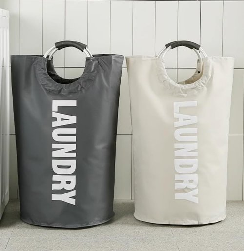 3 Pack Waterproof Laundry Basket | 90L Dirty Clothes Hamper with Foam Handles - Black