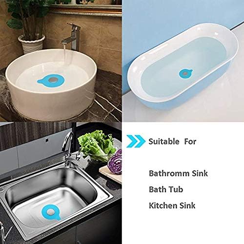 Mydio Silicone Bathtub Drain Stopper - Water-Drop Design, Blue