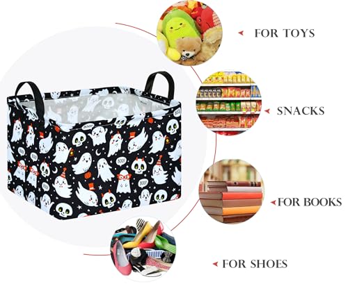 Black Ghost Collapsible Storage Basket - Versatile Laundry Hamper