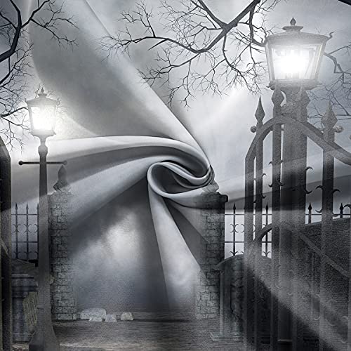 Halloween Spooky Night Courtyard Shower Curtain, Waterproof 72x72 Inch
