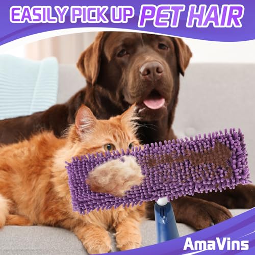 AmaVins 2 Pack Violet Microfiber Sweeping Pads for Pets