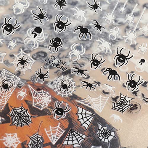 Vezocim Halloween Glow in the Dark Nail Art Stickers - 9 Sheets Holographic Spooky Decals