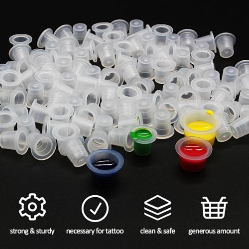 WZPB 1000 Pcs Small Tattoo Ink Caps 8mm Disposable Pigment Cups