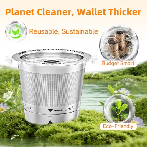 2 Pack Stainless Steel Reusable K-Cups for Keurig 1.0 Coffee Machines