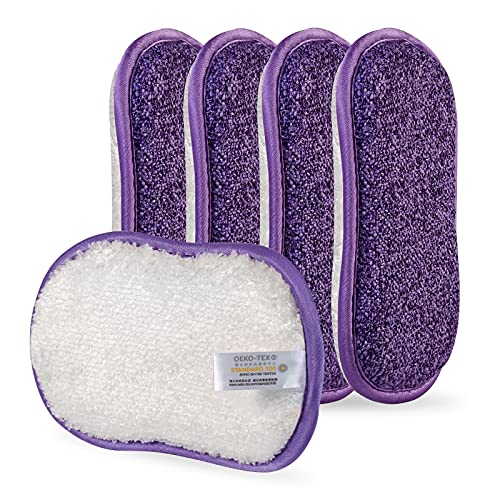 Durable Reusable Kitchen Sponges - Pack of 5 | Non-Scratch Scrub Pads
