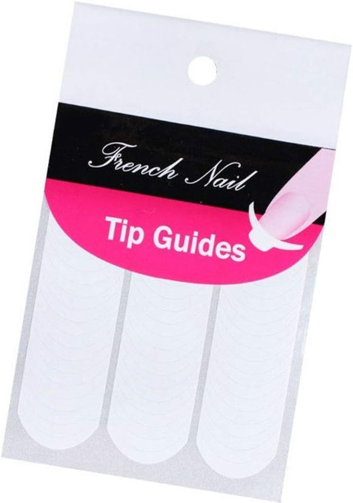 ZLmoue 240 Pcs White Nail Stencils, French Tip Guides for DIY Manicures