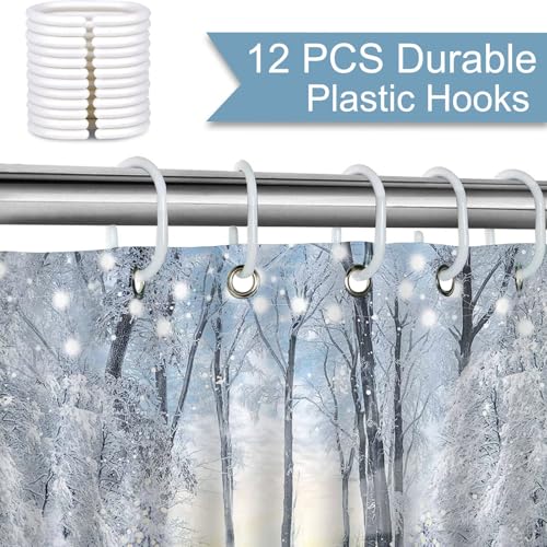Winter Forest Shower Curtain 71x71 Inch - Waterproof Polyester Bathroom Decor