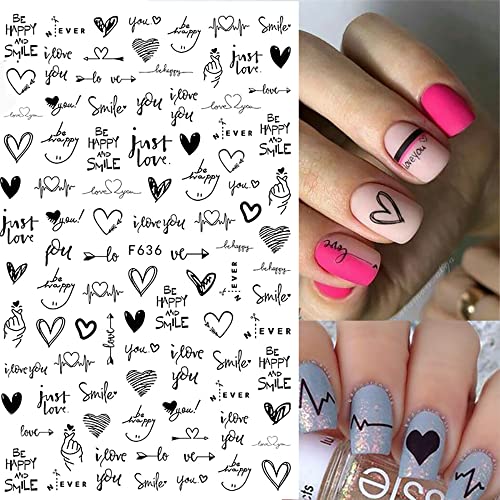 Valentine's Day Nail Stickers - 3D Self-Adhesive Nail Art Decals