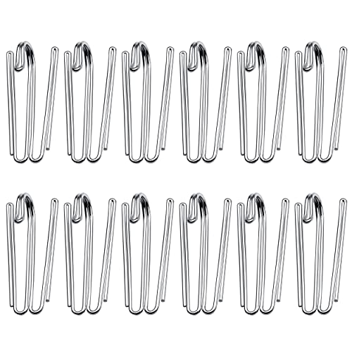 Kilymezh W-Shape Metal Curtain Hooks - 2-Prong Pinch Pleat (20 Pack)