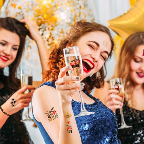 2025 New Years Eve Party Temporary Tattoos Supplies