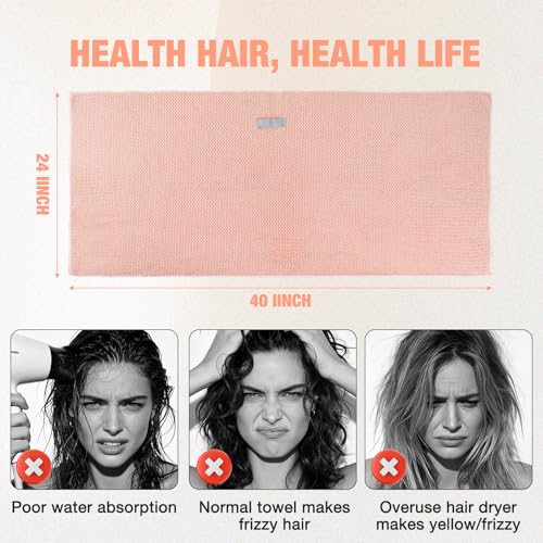 Super Absorbent Microfiber Hair Drying Towels - 3 Pack for Curly Hair