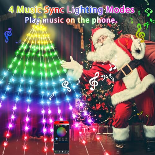 16.4ft LED Christmas Tree Lights with App & Remote Control - Waterfall Decor