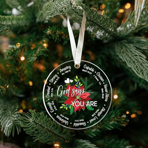 Christian Christmas Ornament - Inspirational Jesus Acrylic Decor
