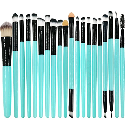 Pimoys 20-Piece Professional Makeup Brush Set with Case Bag - Green