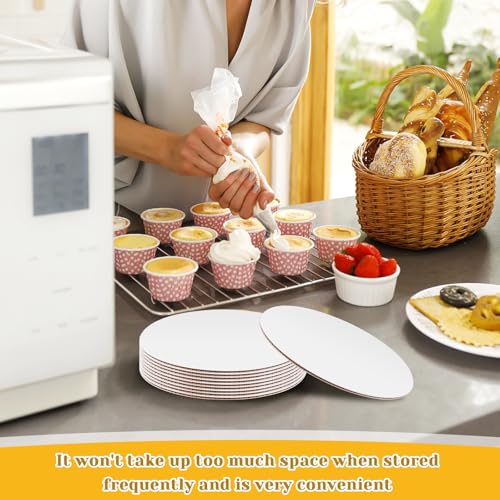 8-Inch Round Cake Boards - 20 Pack Disposable White Cardboard