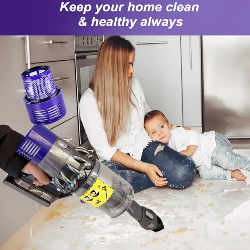 Dyson V10 Vacuum Filter Replacement Set - 2 Filters & 1 Brush
