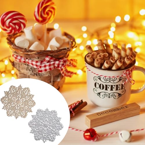 Christmas Snowflake Coasters Set - 10 PVC Holiday Drink Mats for Party & Kitchen Decor