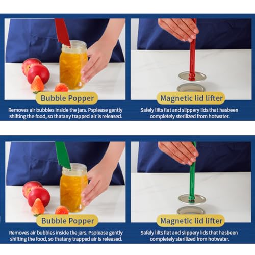 Gemfino Canning Kit CK-P2M2 - 2 Magnetic Lid Lifters & 2 Bubble Poppers