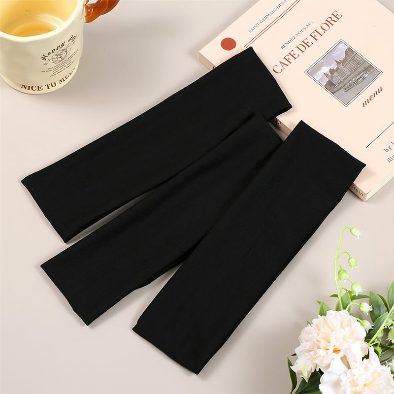 Black Athletic Headbands for Women - 3 Pack Non-Slip Stretchy Cotton