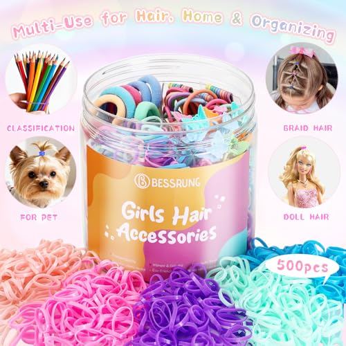 Bessrung 740 Pcs Girls Hair Accessories Set with Storage Jar
