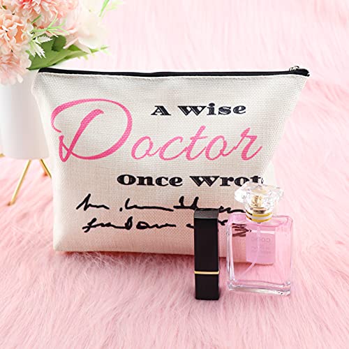 Doctor Makeup Bag - Waterproof Cotton Linen Travel Cosmetic Pouch