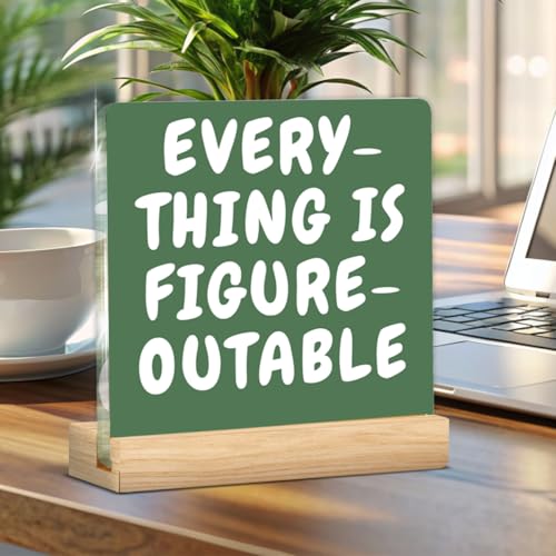 Sage Green Inspirational Desk Sign | 4x4 Acrylic Motivational Decor