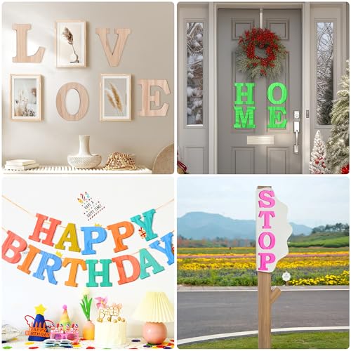 Oubest 6-Inch Unfinished Wooden Letter Q for DIY Crafts and Wall Decor