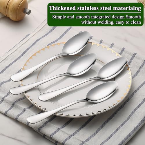 Berglander Stainless Steel Dinner Spoons Set 12pcs 7.36" Silverware Kitchen & Restaurant