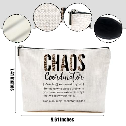 Chaos Coordinator Makeup Bag 2pcs Linen Travel Cosmetic Pouch